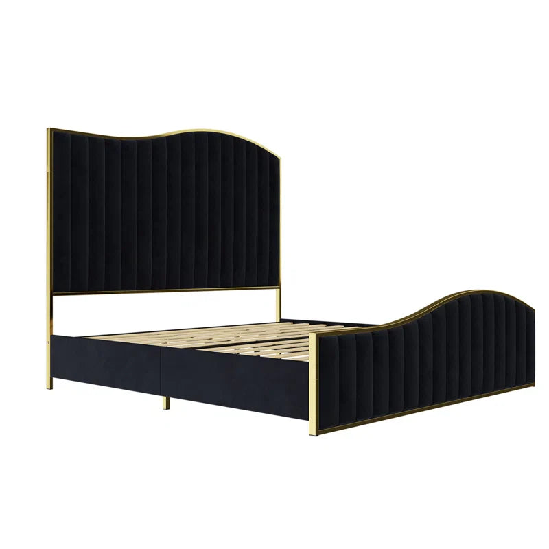 Callisburg Upholstered Bed Frame with Harp Headboard & Footboard