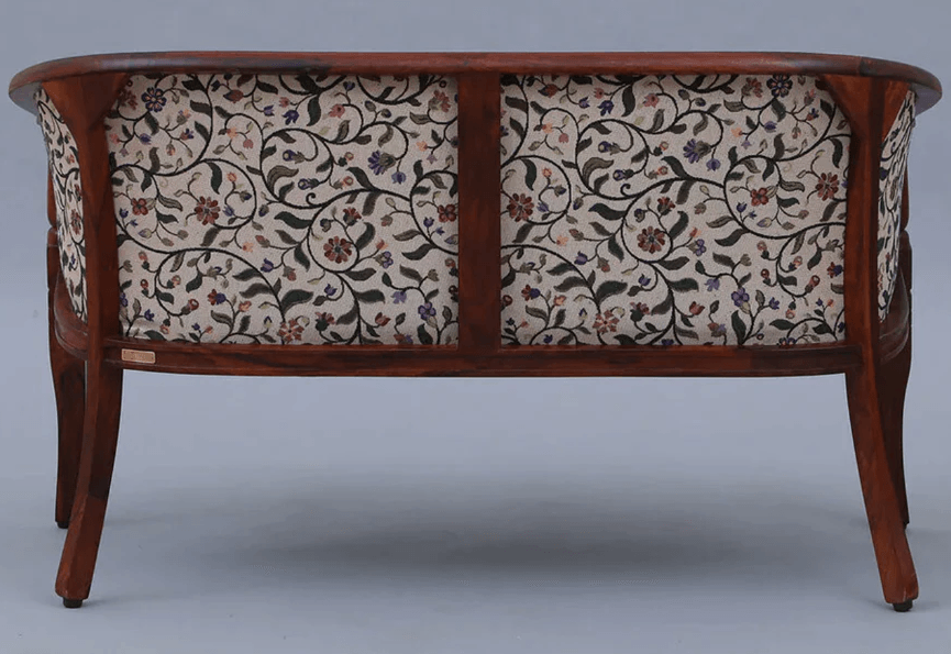 Sheesham Wood 2 Seater Sofa In Scratch Resistant Honey Oak Finish in Multicolor