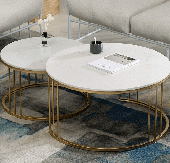 Round Nesting Coffee Table for Living Room