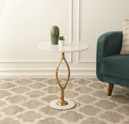 Round White Marble Table