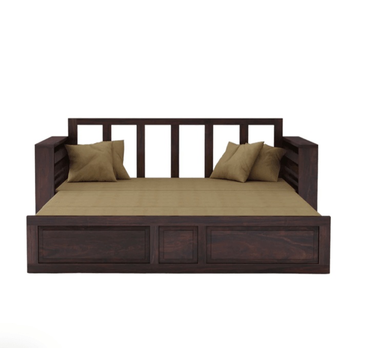 3 SEATER WALNUT SOFA CUM BED SHEESHAM WOOD | Classics Comfort