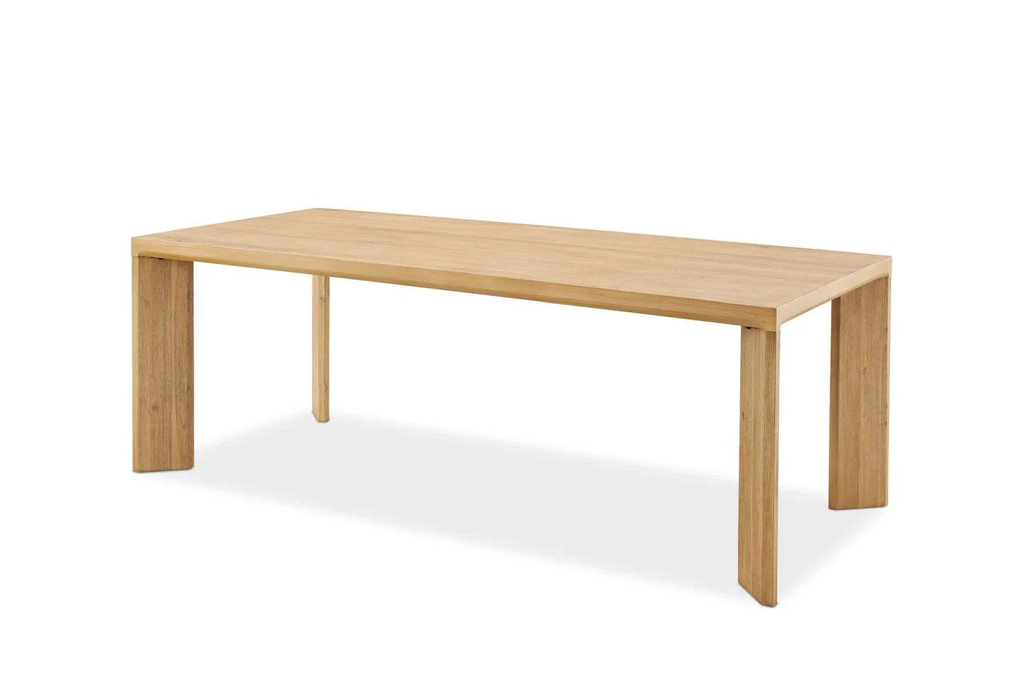 Casa Modern Rectangular Dining Table – Acacia Wood Veneer with Angled Blade Legs