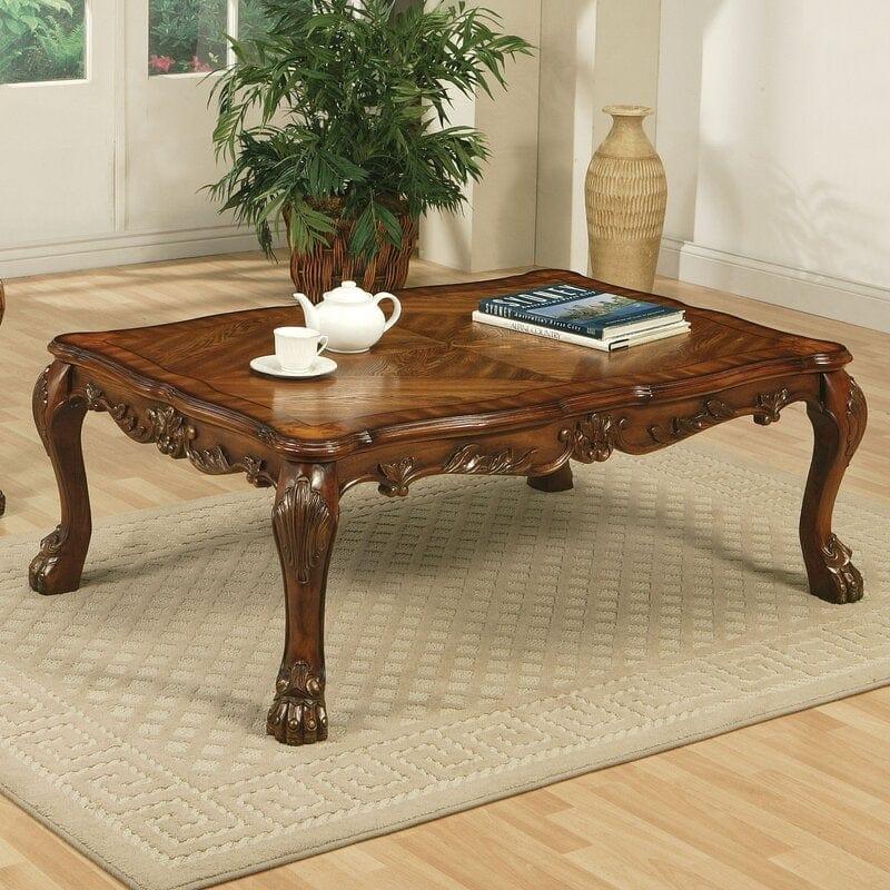 Solid Wood 4 Legs Coffee Table