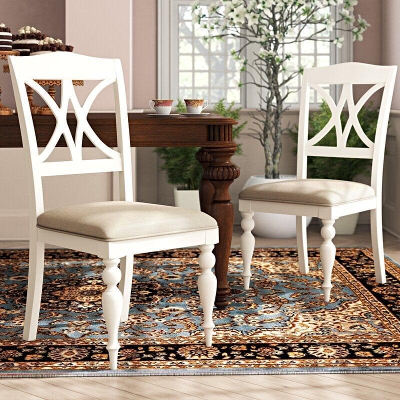 Wooden Cato Cross Back Side Dinning Chair (Set of 2)