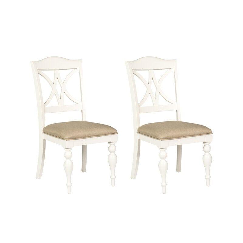 Wooden Cato Cross Back Side Dinning Chair (Set of 2)