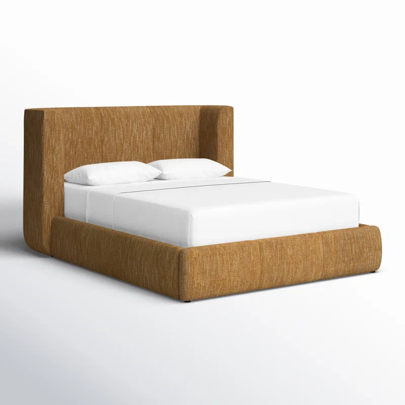 Clarisse Upholstered Wingback Bed