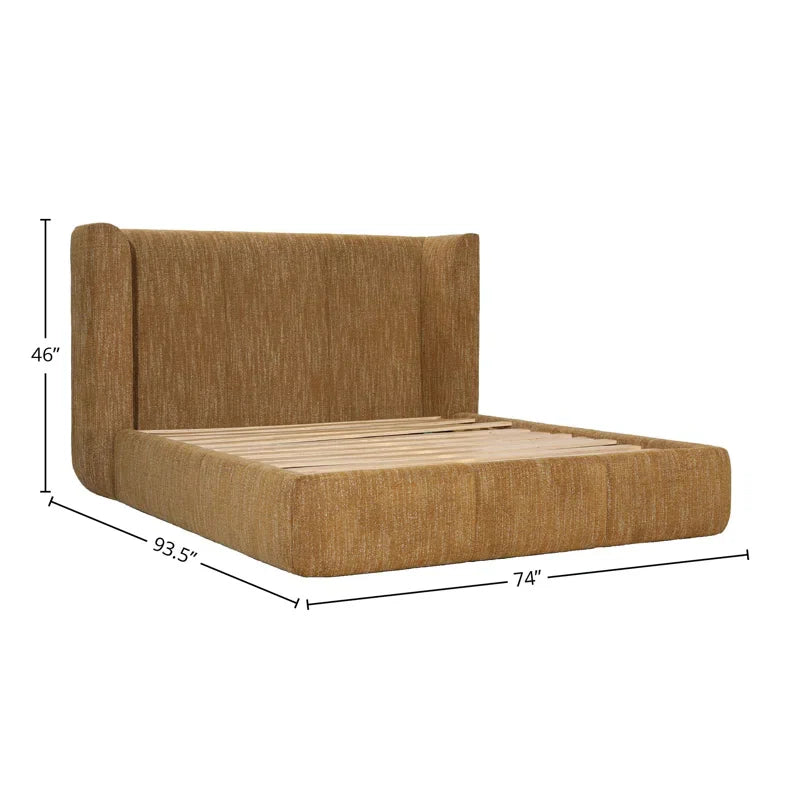 Clarisse Upholstered Wingback Bed