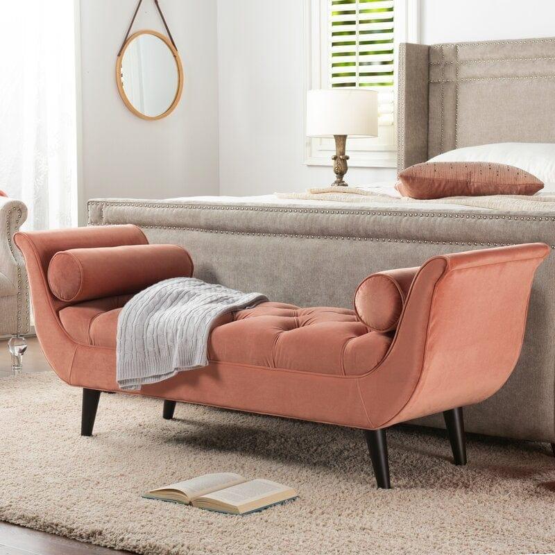Modern Upholstered Tufted Cordelia Bench Button for Bedroom,Entryway Living Room