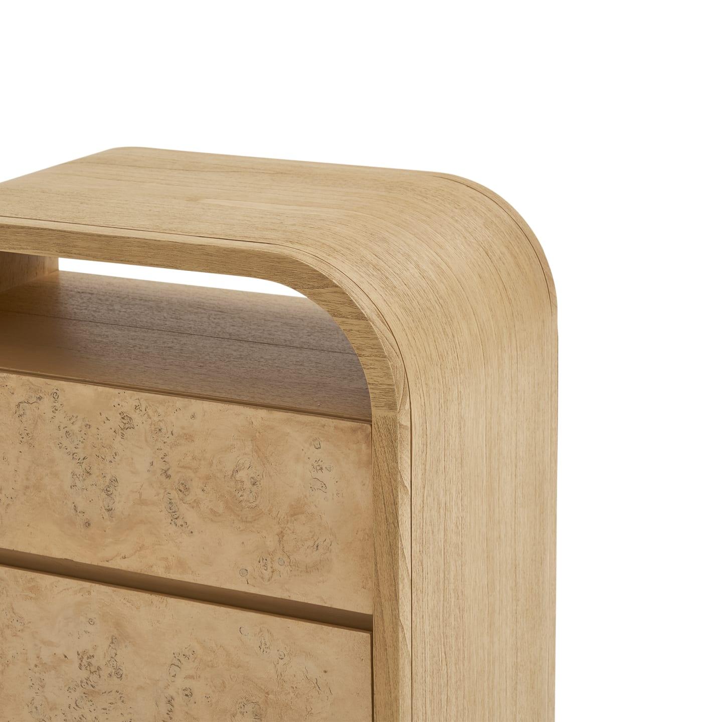Engineered Wood Crescent 1-Drawer Nightstand