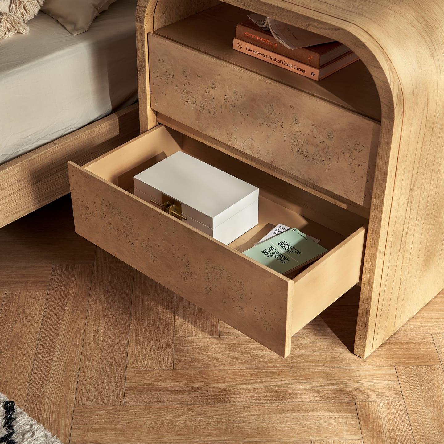 Crescent 2-Drawer Nightstand