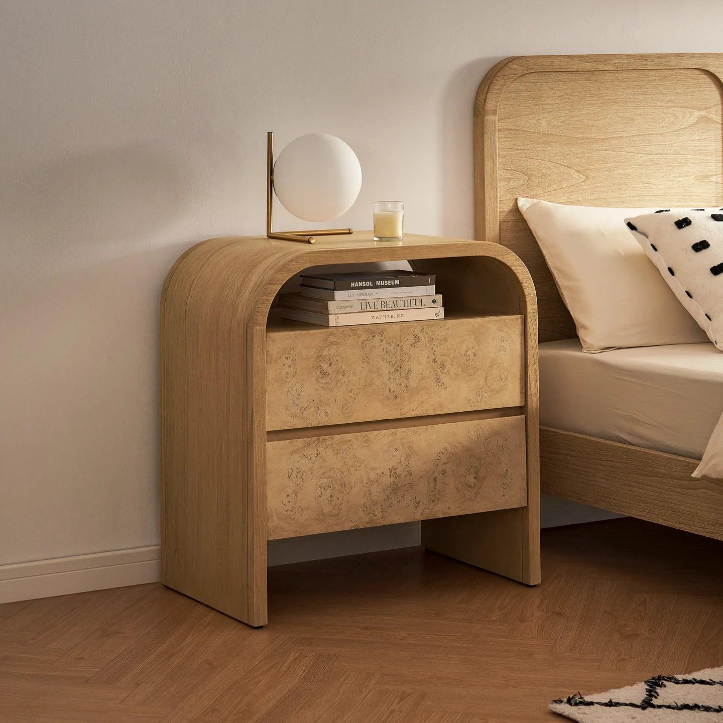 Crescent 2-Drawer Nightstand