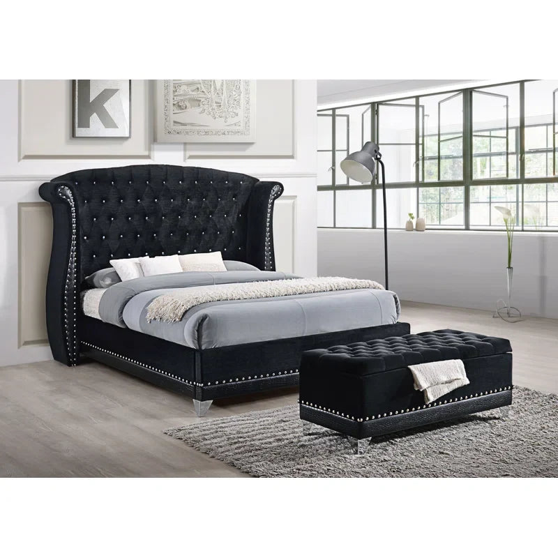 Dasher Upholstered Wingback Bed