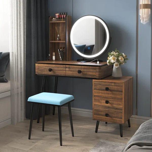 Jade Vanity Dressing Table with Lighted Mirror & Stool – Stylish & Functional