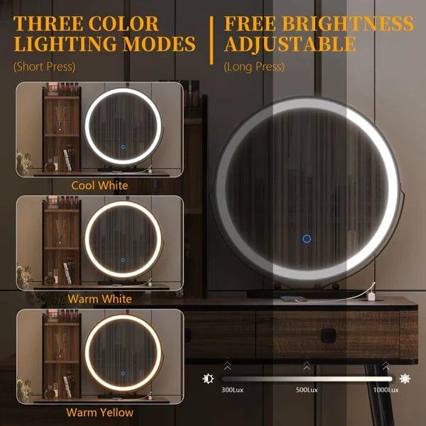 Jade Vanity Dressing Table with Lighted Mirror & Stool – Stylish & Functional