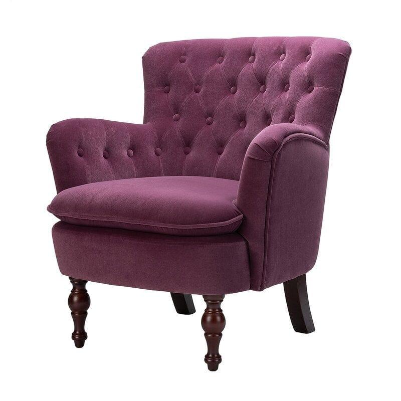 Wide Tufted Velvet Armchair