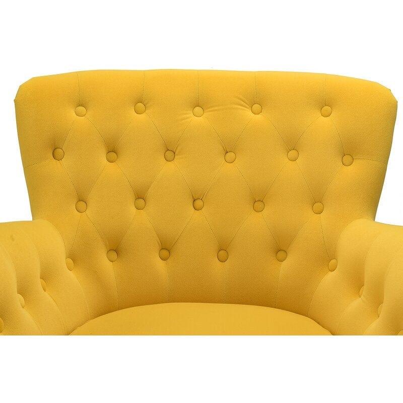 Wide Tufted Velvet Armchair