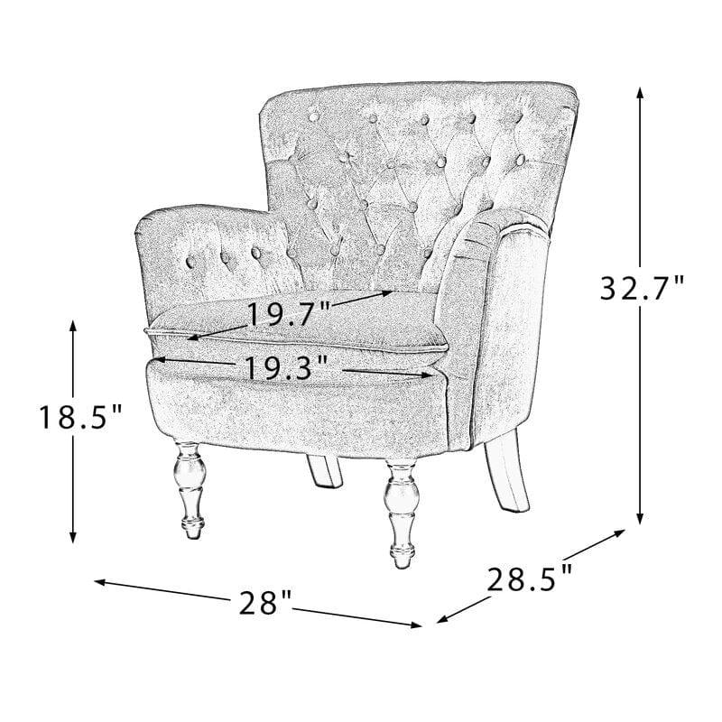 Wide Tufted Velvet Armchair