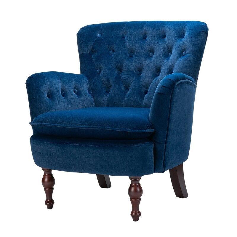 Wide Tufted Velvet Armchair