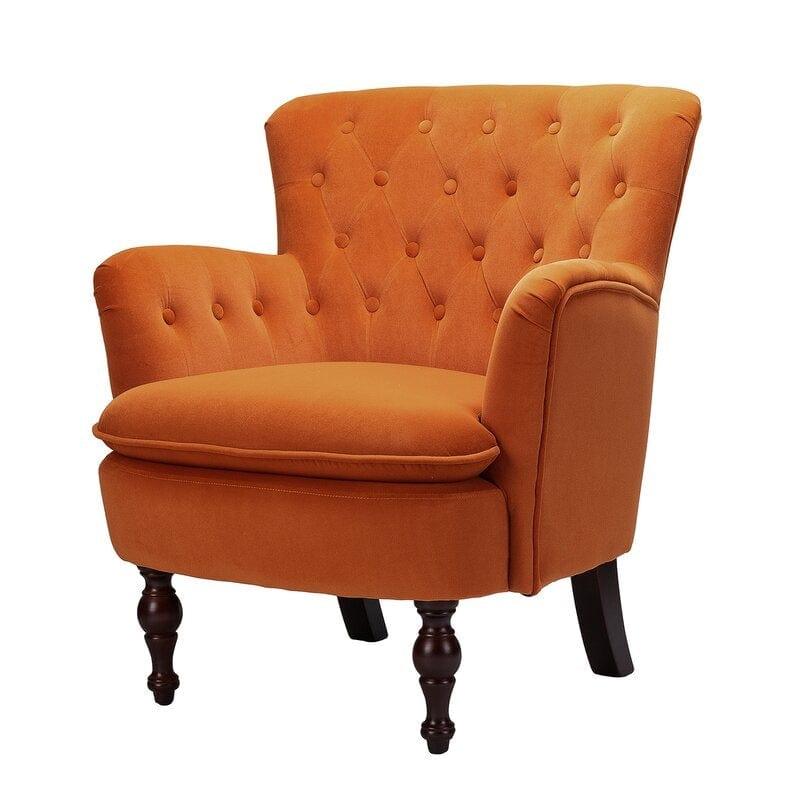 Wide Tufted Velvet Armchair