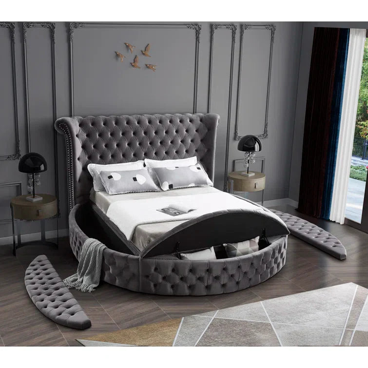 Dorgan Upholstered Wingback Bed