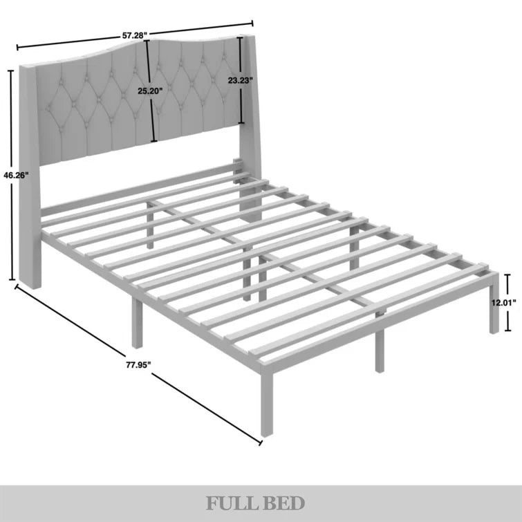 Classic Comfort Wingback Velvet Bed Frame – Full/Double Size