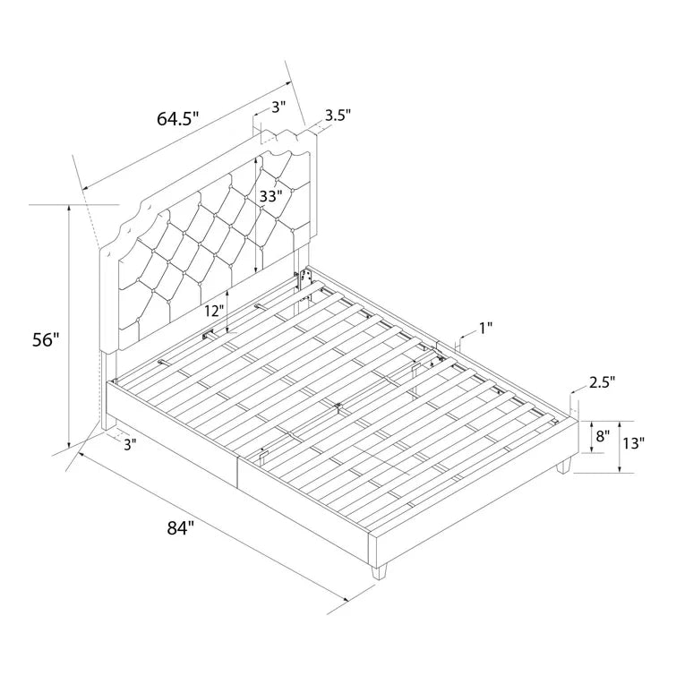 Classic Comfort Novogratz Eloise Upholstered Platform Bed Frame