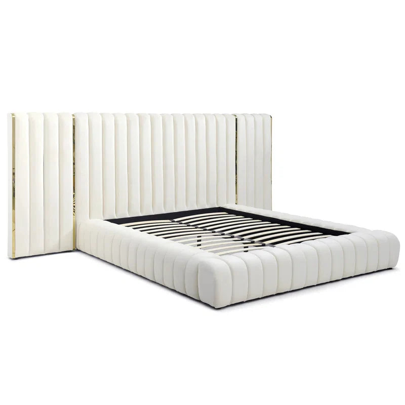 Classic Comfort Avalon Velvet Upholstered Platform Bed with Wings