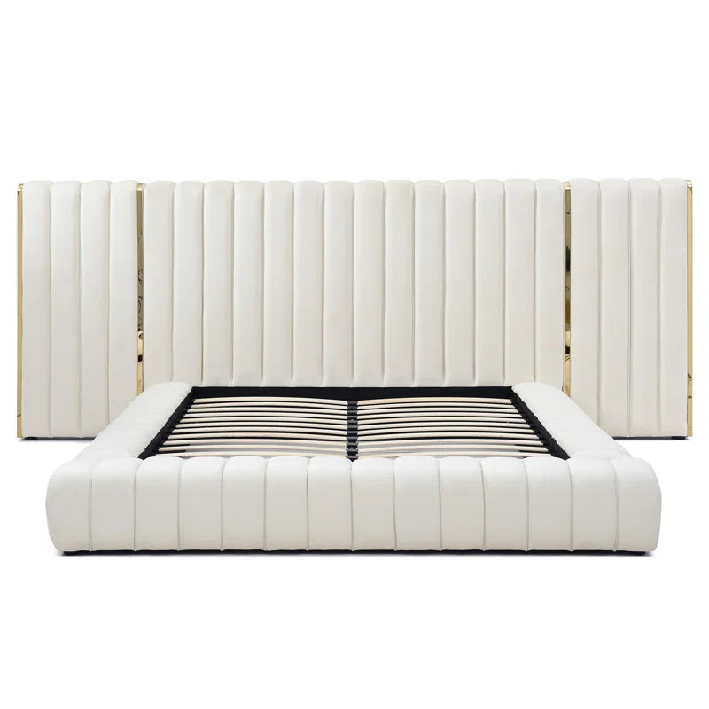 Classic Comfort Avalon Velvet Upholstered Platform Bed with Wings