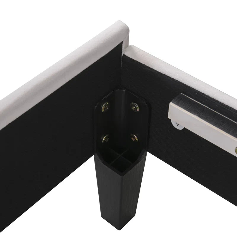 Feehley Upholstered Platform Bed with Flower Pattern Velvet Headboard