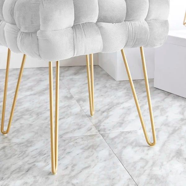 Flemin Wide Velvet Tufted Square Cocktail Ottoman