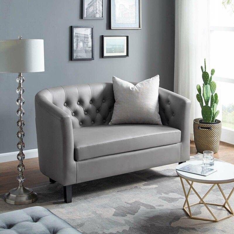 Square Arm Loveseat with Reversible Cushions
