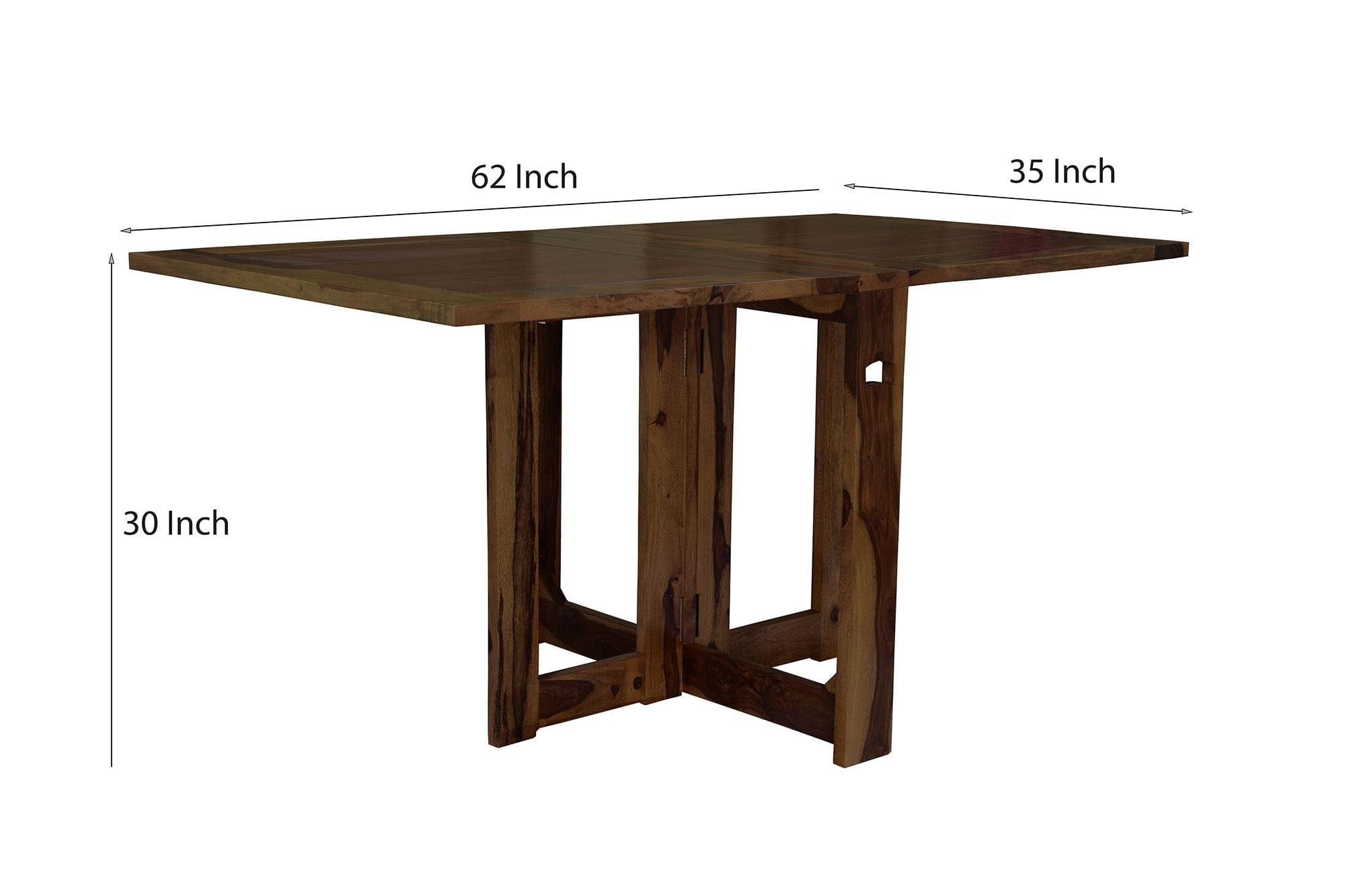 Sheesham Wood foldable dining table in walnut finish