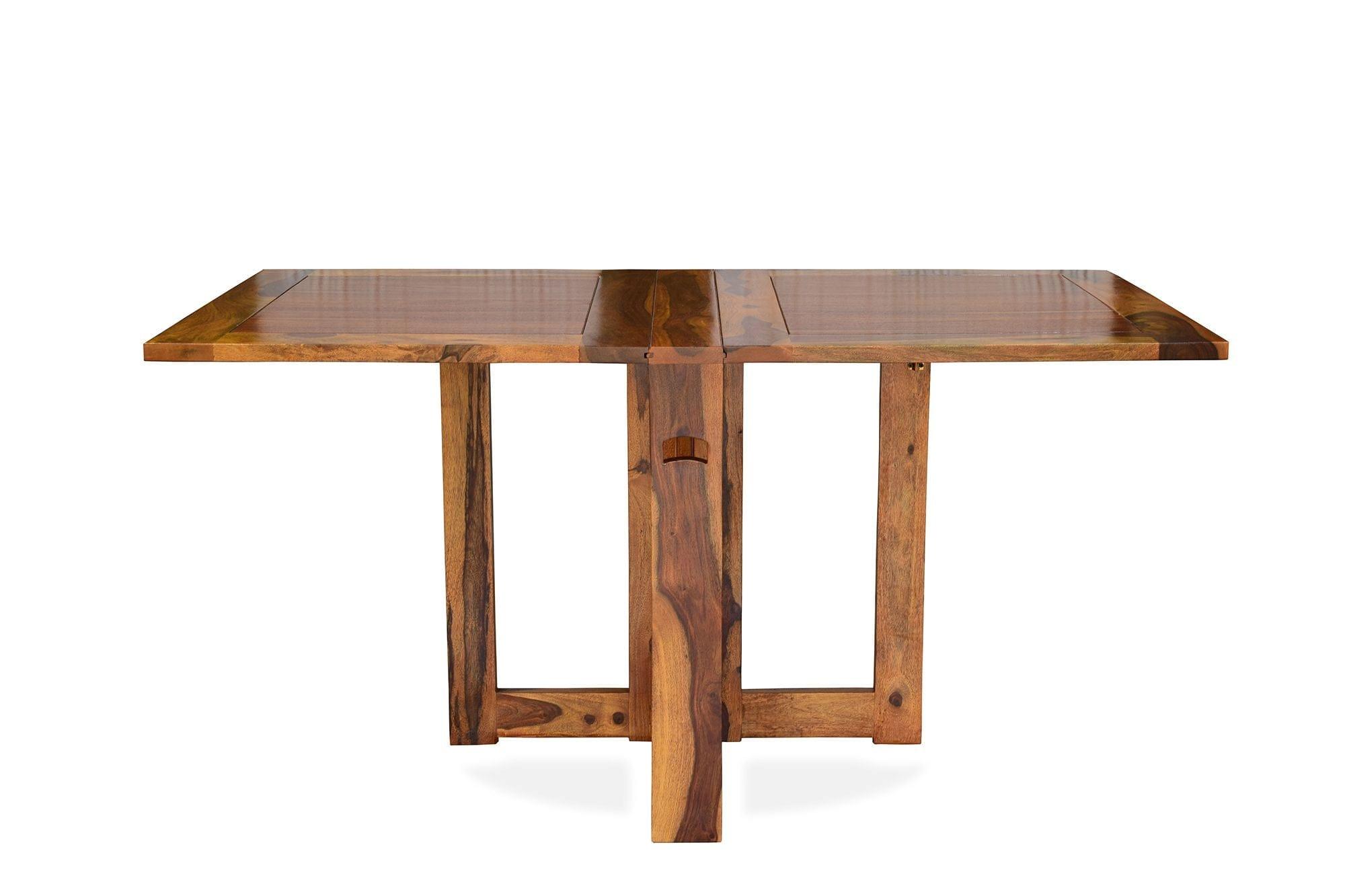 Sheesham Wood foldable dining table in honey finish