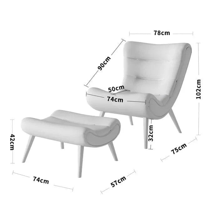 Gorecki Wide Tufted Lounge Chair and Ottoman