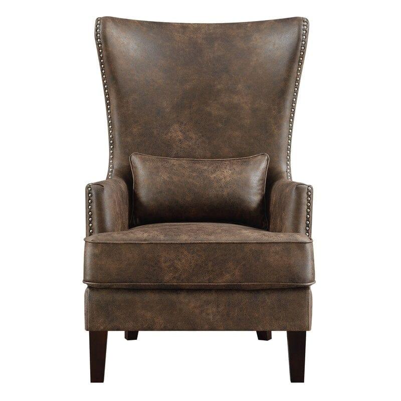 Full Back Lounge Chair Wide Tufted Wingback Chair