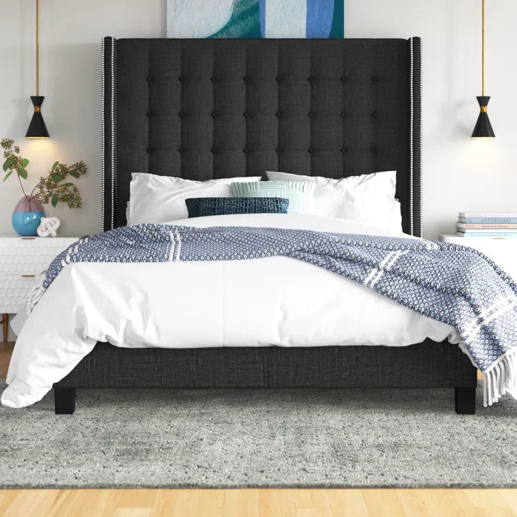 Kaster Upholstered Wingback Bed