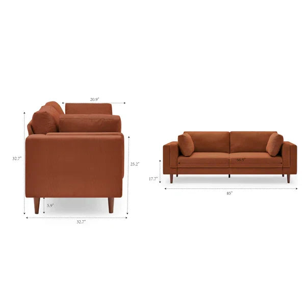 Mid-Century Fabric Sofa – 2-Seater