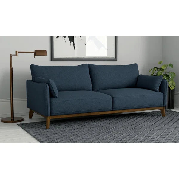 Modern 84'' Denim Upholstered Sofa