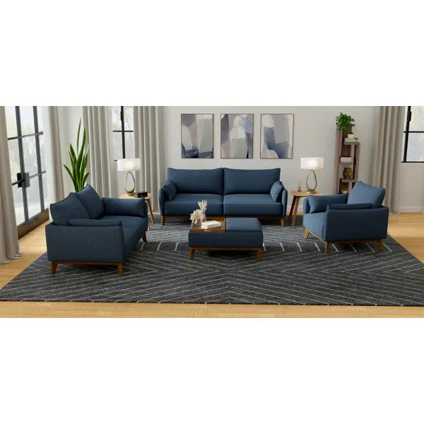 Modern 84'' Denim Upholstered Sofa