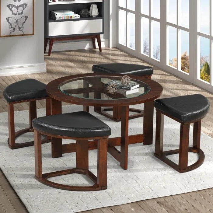 jemes Coffee Table with 4 Stools