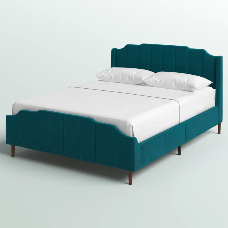 Lasater Queen Size Modern Curved Upholstered Bed