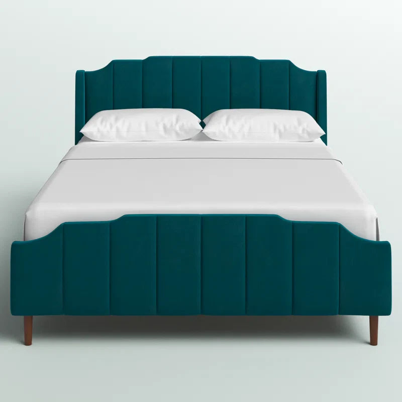 Lasater Queen Size Modern Curved Upholstered Bed