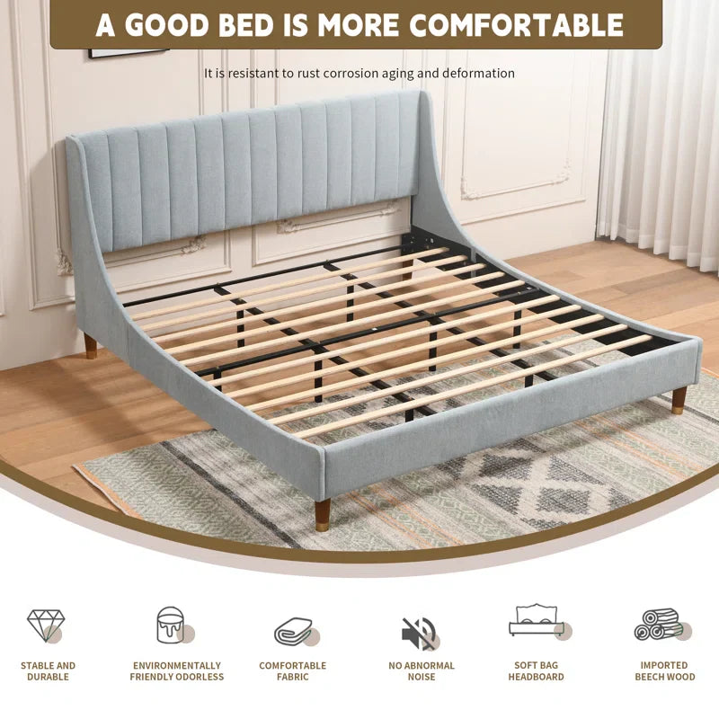 Marek Upholstered Wingback Bed