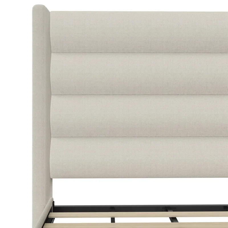 Louis King Upholstered Wingback Bed