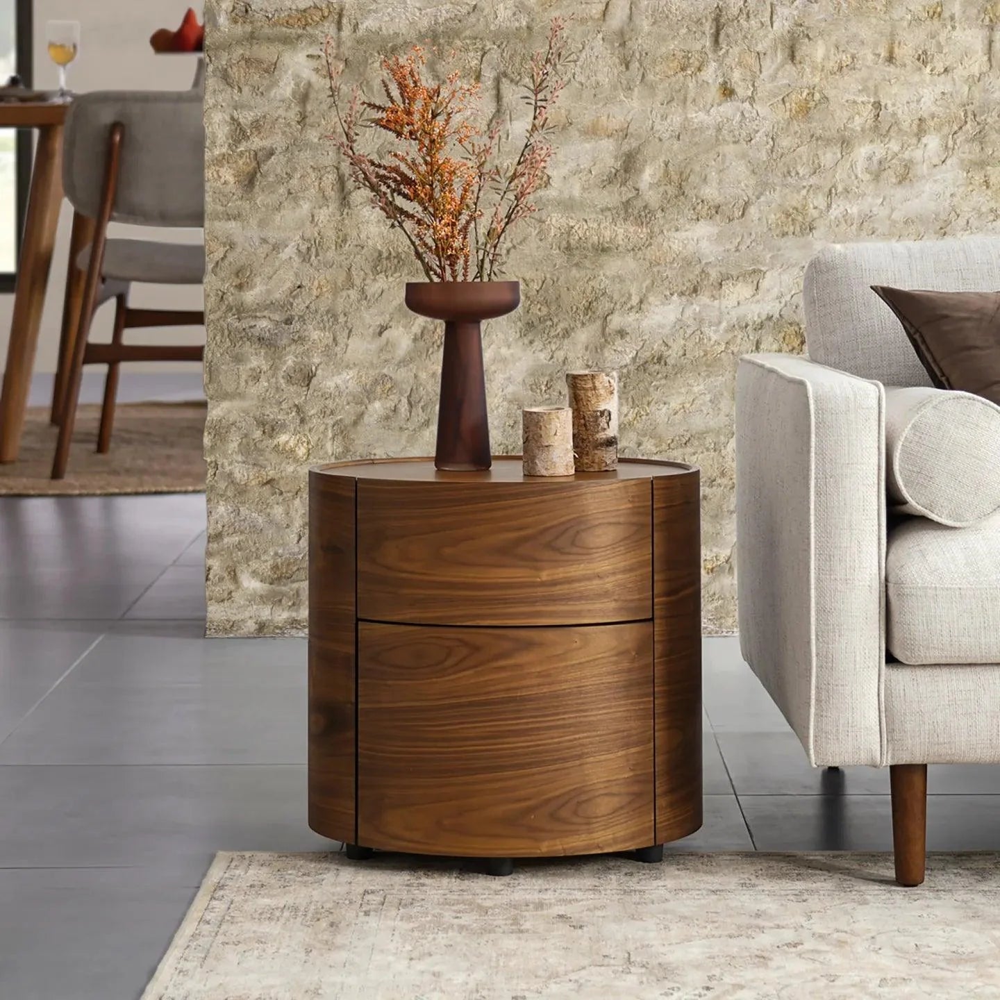 Bentwood with Walnut Veneer Mika Side Table