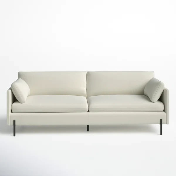 Modern 81'' Feather-Blend Sofa with Metal Legs