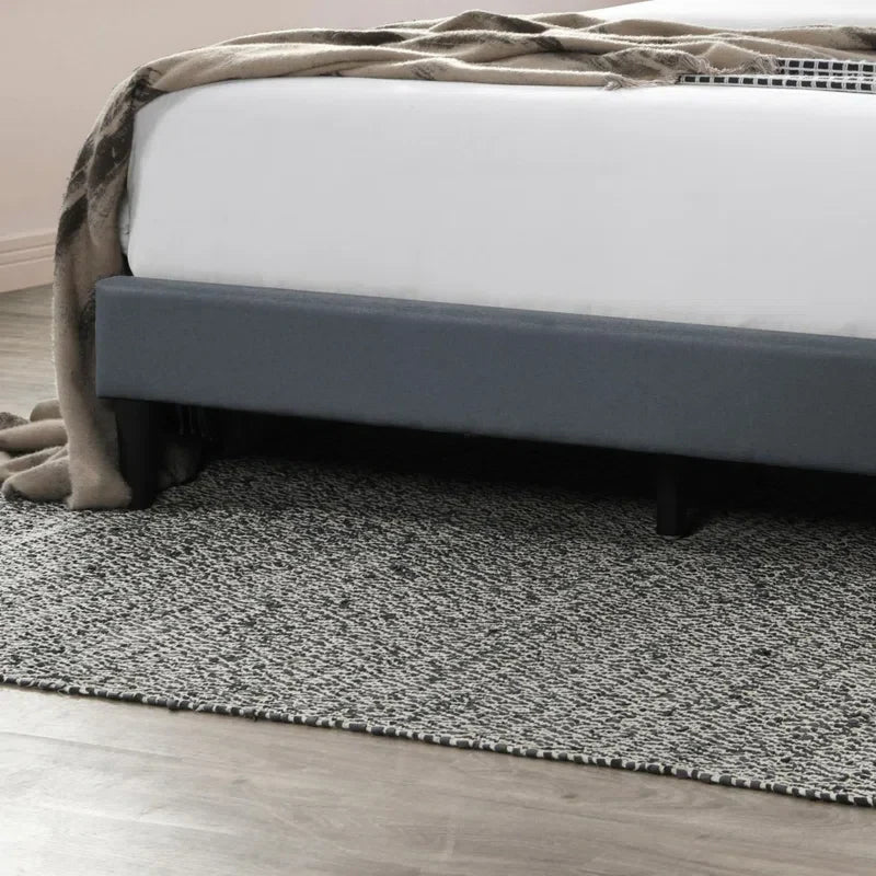 Modern Diamond Charcoal Burlap Headboard Bed