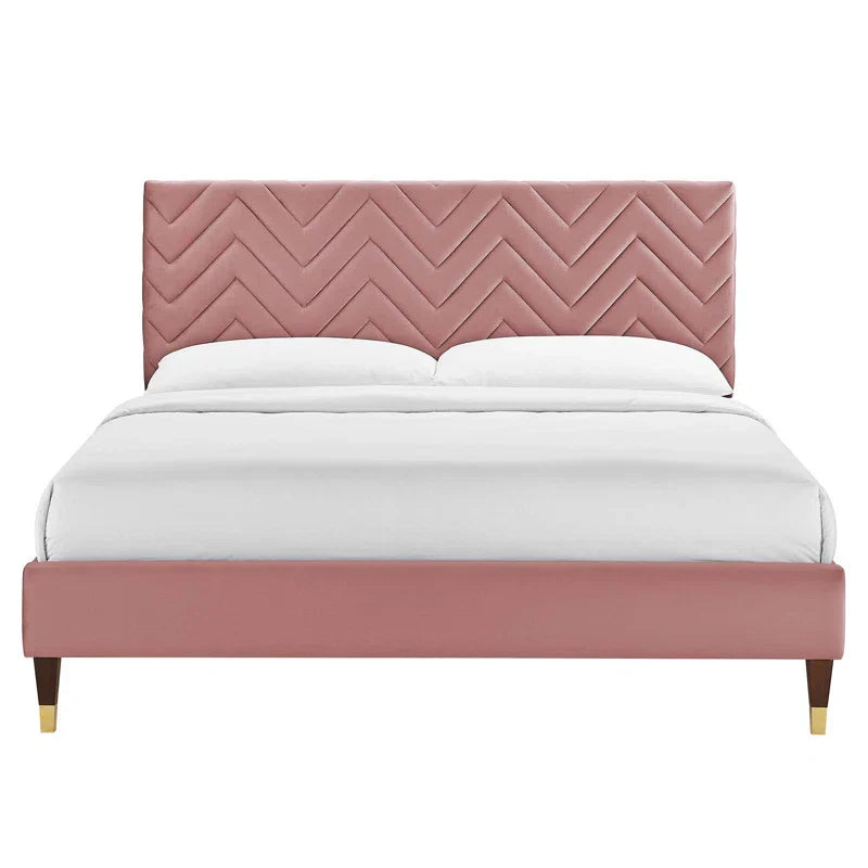 Modway Leah Chevron Tufted Performance Velvet Platform Bed
