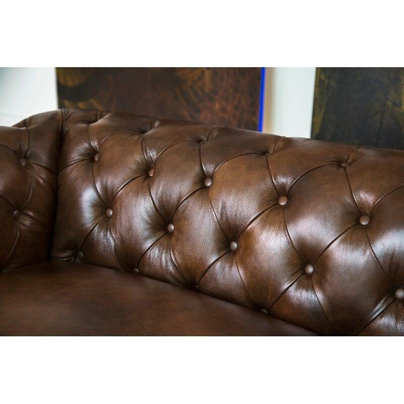 Rolled Arm Back Tufted Chesterfield Sofa