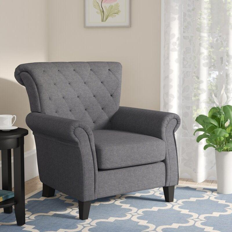 Wide Tufted Armchair Full Back Lounge Chair for Living Room/Home/Offices
